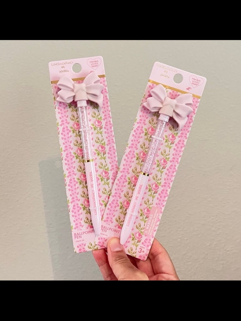 Loveshackfancy target 2 bow topped pens pink